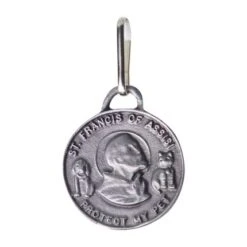 1-1/4 Inch Pewter St. Francis Pet Medal Name Tag-Can Be Personalized