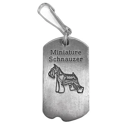 1-1/8 Inch Fine Pewter Miniature Schnauzer-St. Francis Of Assisi Dog Tag 3 1-1/8 Inch Fine Pewter Miniature Schnauzer-St. Francis Of Assisi Dog Tag