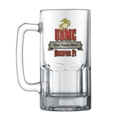 1 Liter U.S. Marines Glass Stein-Can Be Personalized
