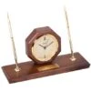 12 X 4 X 6 Inch Quartz Clock With Two Pens On Walnut Base -FCY Office Supplies Shop 12 x 4 x 6 inch quartz clock with two pens on walnut base 30