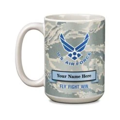 15 Ounce White Ceramic U.S. Air Force Mug-Free Name And Personalization (Not Available - License Pending)
