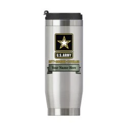 16 Ounce U.S. Army Stainless Steel Travel Mug-Includes Free Name And Rank Personalization