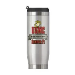 16 Ounce U.S. Marines Stainless Steel Travel Mug-Includes Free Name And Rank Personalization