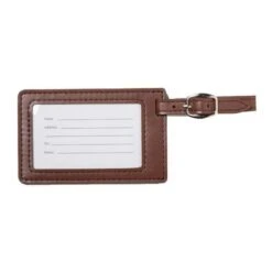 2-3/4 X 4-1/4 Tan Leatherette Luggage Tag