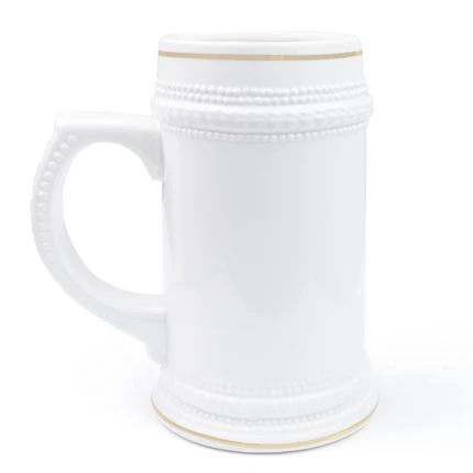 22 Ounce White Ceramic Beer Mug-Personalized Logo Or Text Sublimation Available 2 22 Ounce White Ceramic Beer Mug-Personalized Logo Or Text Sublimation Available