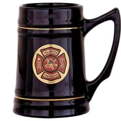 28 Ounce Black Ceramic Tankard Mug-Holds 2 Inch Insert