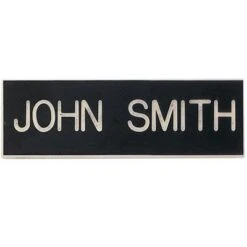 3 X 1 Inch Black Plastic Name Badge With Clutch Back