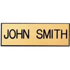 3 X 1 Inch Gold Plastic Name Badge