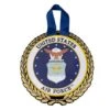 5-1/4 Inch Gold Wreath Christmas Ornament With 4 Inch Round Raised And Color Printed United States Air Force Insert -FCY Office Supplies Shop 4 inch round raised and color printed united states air force insignia aluminum metal christmas ornament 125