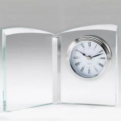 5-1/4 Inch Clear Optical Crystal Butterfly Desk Clock