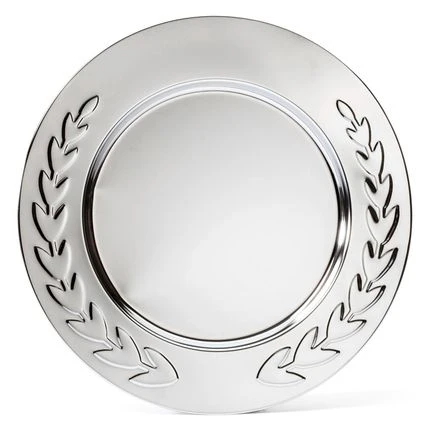 8 Inch Chrome Plated Embossed Wreath Tray 3 8 Inch Chrome Plated Embossed Wreath Tray