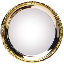 8 Inch Silver Plated Gadroon Tray With Gold Border-Holds White 8 Inch Disc For Sublimation