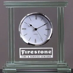 9-1/2 Inch Jaded Glass Clock