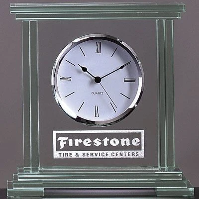 9-1/2 Inch Jaded Glass Clock 3 9-1/2 Inch Jaded Glass Clock