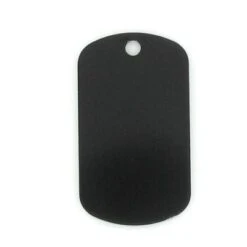 2 X 1-1/8 Inch Black Aluminum Dog Tag
