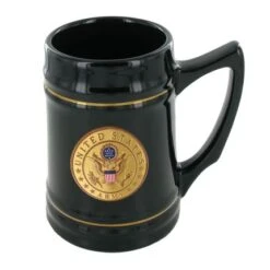 28 Oz Ceramic Black Tankard Mug-Takes 2 Inch Insert