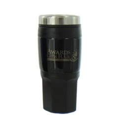 16 Oz Black Travel Mug With Screw On Top