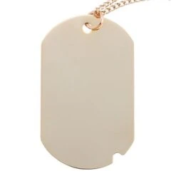 2 X 1-3/16 Gold Polished Brass Dog Tag