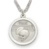 3/4 Inches Sterling Silver Football Medal With St. Christopher