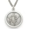 3/4 Inches Sterling Silver Female Gymnastics Medal With St. Christopher 2 3/4 Inches Sterling Silver Female Gymnastics Medal With St. Christopher -FCY Office Supplies Shop gymnastics female st christopher sports medal 18