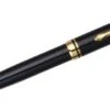 HIGH GLOSS BALLPOINT TWIST DELUXE BLACK PEN BAKED FINISHED GOLD TRIM