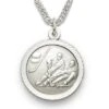 3/4 Inches Sterling Silver Ice Hockey Medal With St. Christopher -FCY Office Supplies Shop ice hockey male st christopher sports medal 18