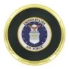 3-5/8 Inch Gold Metal Leatherette Coaster With 2 Inch Air Force Insert -FCY Office Supplies Shop metal coaster with u s air force insert 51
