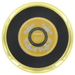 METAL COASTER WITH UNITED STATES COAST GUARD INSERT