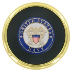 METAL COASTER WITH U.S. NAVY INSERT
