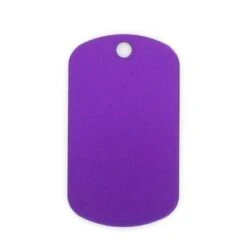 2 X 1-1/8 Inch Aluminum Purple Dog Tag