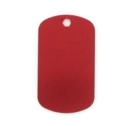 2 X 1-1/8 Inch Alumninum Red Dog Tag