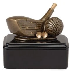5 1/4 X 3 3/4 X 5 1/2 Inches Resin Golf Keepsake Box-no Plate