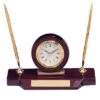 5 X 9 Inches Rosewood Piano Finish Desk Clock Pen Set With Gold Pens 2 5 X 9 Inches Rosewood Piano Finish Desk Clock Pen Set With Gold Pens -FCY Office Supplies Shop rosewood desk clock with 2 pens and plate 21