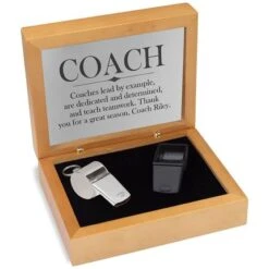 Silver Whistle Set In Hardwood Keepsake Box