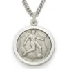 3/4 Inches Sterling Silver Female Soccer Medal With St. Christopher