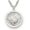 3/4 Inches Sterling Silver Soccer Medal With St. Christopher 1 3/4 Inches Sterling Silver Soccer Medal With St. Christopher -FCY Office Supplies Shop soccer st christopher sports medal 18
