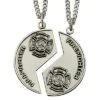 1-1/4 Inch Sterling Silver Fire Fighter Mizpah Medal -FCY Office Supplies Shop sterling silver fire fighter mizpah medal necklace 19