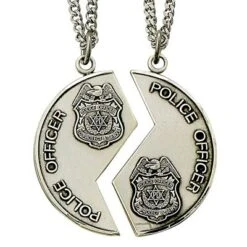 1-1/4 Inch Sterling Silver Police Mizpah Medal