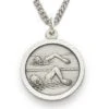 3/4 Inch Sterling Silver Female Swimming Medal With Saint Christopher 2 3/4 Inch Sterling Silver Female Swimming Medal With Saint Christopher -FCY Office Supplies Shop swimming female st christopher sports medal 18