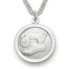 3/4 Inches Sterling Silver Track Medal With St. Christopher -FCY Office Supplies Shop track st christopher sports medal 18