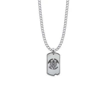 1-1/16 Inch Sterling Silver U.S. Air Force Dog Tag With Saint Michael (Not Available - License Pending) 3 1-1/16 Inch Sterling Silver U.S. Air Force Dog Tag With Saint Michael (Not Available - License Pending)