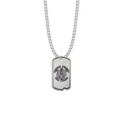 1-1/16 Inch Sterling Silver U.S. Air Force Dog Tag With Cross (Not Available - License Pending)