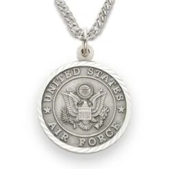 3/4 Inch Sterling Silver U.S. Air Force Medal With Saint Michael (Not Available - License Pending)
