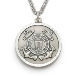 1 Inch Sterling Silver U.S. Coast Guard Medal With Saint Michael