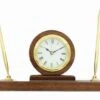 11 X 3 X 5-1/2 Inches Walnut Finish Pen Set With Brass Clock -FCY Office Supplies Shop walnut finish pen set with quartz brass clock with black engraving plate 11 inch length x 3 inch width x 5 1 2 height 23